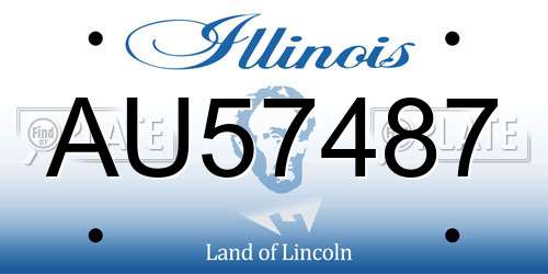 AU57487 Illinois License Plate