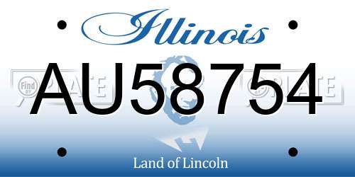 AU58754 Illinois License Plate