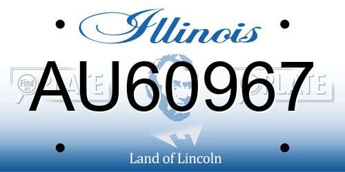 AU60967 Illinois License Plate