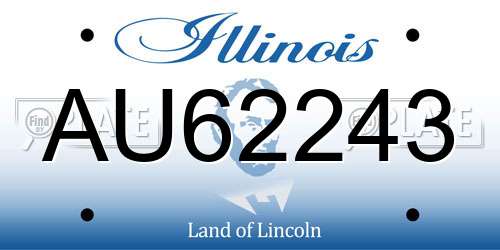 AU62243 Illinois License Plate
