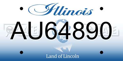 AU64890 Illinois License Plate