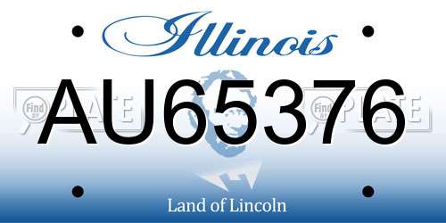 AU65376 Illinois License Plate