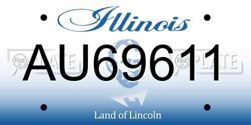 AU69611 Illinois License Plate