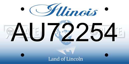 AU72254 Illinois License Plate