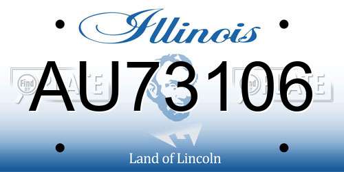 AU73106 Illinois License Plate