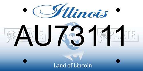 AU73111 Illinois License Plate