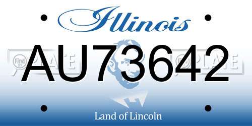 AU73642 Illinois License Plate