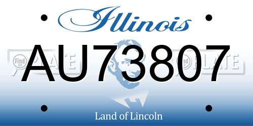 AU73807 Illinois License Plate