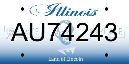 AU74243 Illinois License Plate