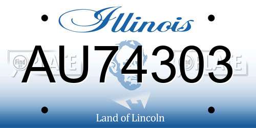 AU74303 Illinois License Plate