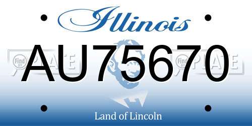AU75670 Illinois License Plate
