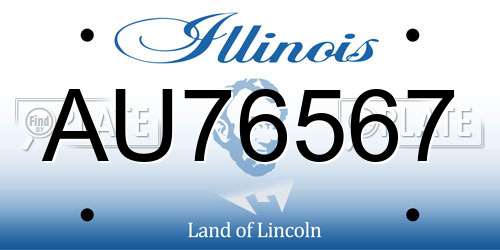 AU76567 Illinois License Plate
