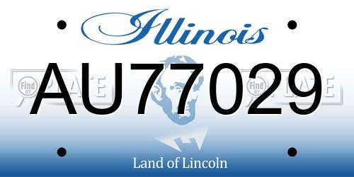AU77029 Illinois License Plate