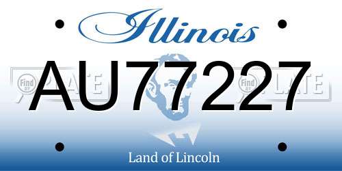 AU77227 Illinois License Plate