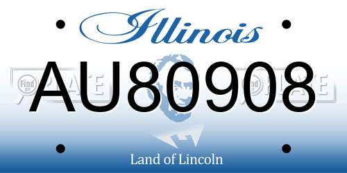 AU80908 Illinois License Plate