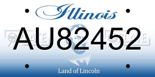 AU82452 Illinois License Plate