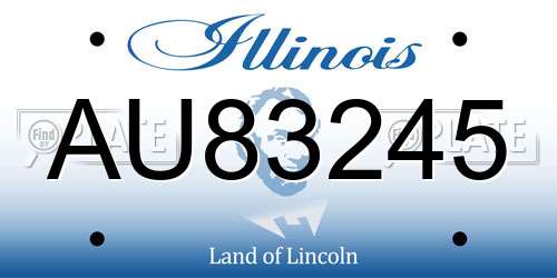 AU83245 Illinois License Plate