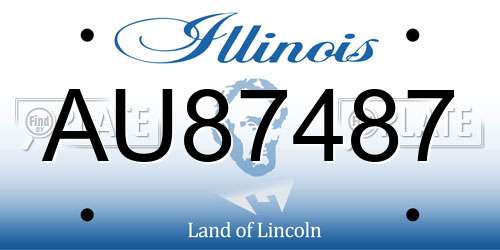 AU87487 Illinois License Plate