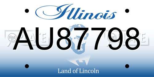 AU87798 Illinois License Plate