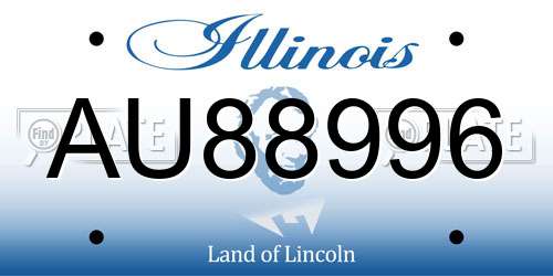 AU88996 Illinois License Plate