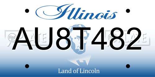 AU8T482 Illinois License Plate