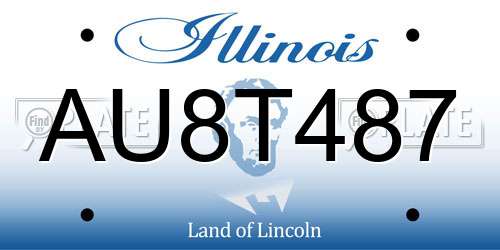 AU8T487 Illinois License Plate