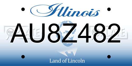 AU8Z482 Illinois License Plate