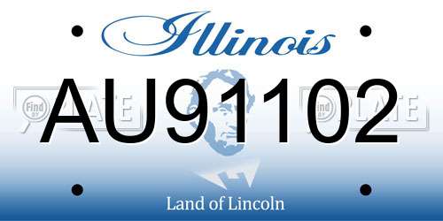 AU91102 Illinois License Plate