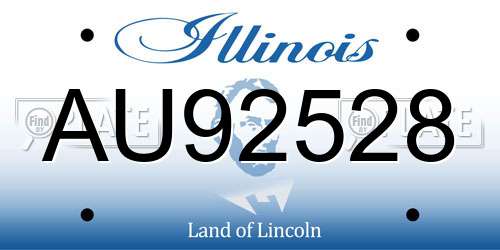 AU92528 Illinois License Plate