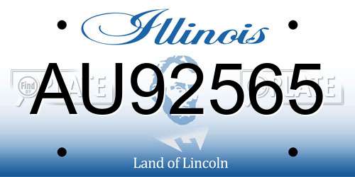 AU92565 Illinois License Plate