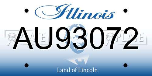 AU93072 Illinois License Plate