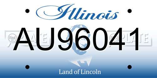AU96041 Illinois License Plate