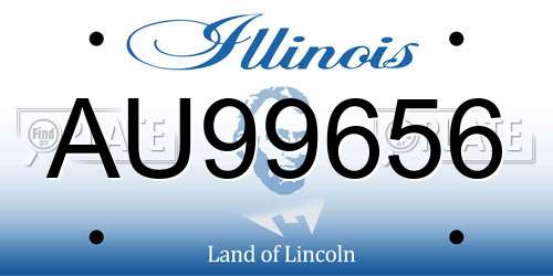 AU99656 Illinois License Plate