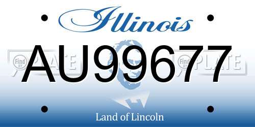 AU99677 Illinois License Plate