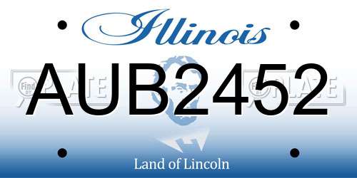 AUB2452 Illinois License Plate