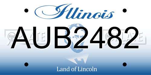 AUB2482 Illinois License Plate