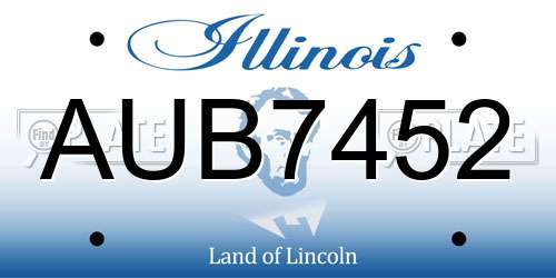 AUB7452 Illinois License Plate
