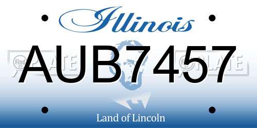 AUB7457 Illinois License Plate