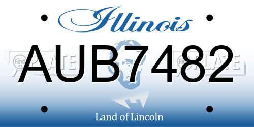 AUB7482 Illinois License Plate