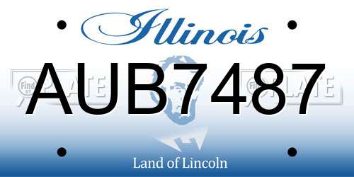AUB7487 Illinois License Plate