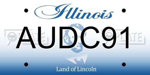 AUDC91 Illinois License Plate