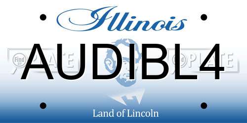 AUDIBL4 Illinois License Plate