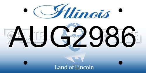 AUG2986 Illinois License Plate