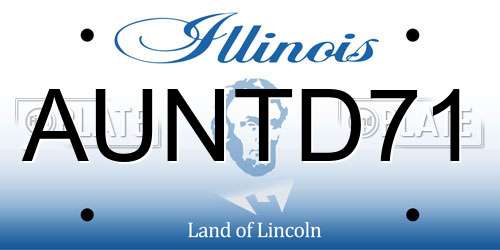 AUNTD71 Illinois License Plate