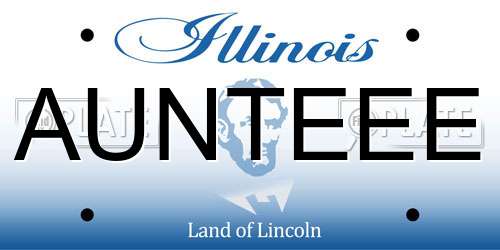 AUNTEEE Illinois License Plate