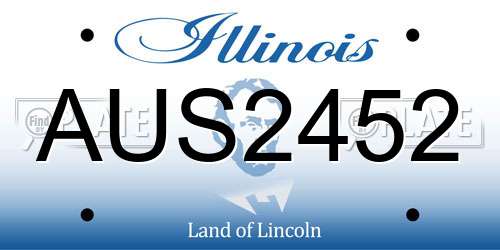 AUS2452 Illinois License Plate