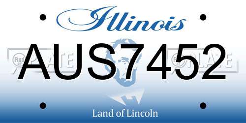 AUS7452 Illinois License Plate