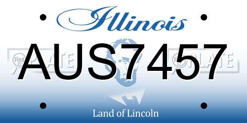 AUS7457 Illinois License Plate