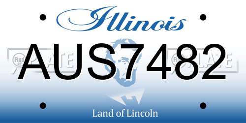 AUS7482 Illinois License Plate