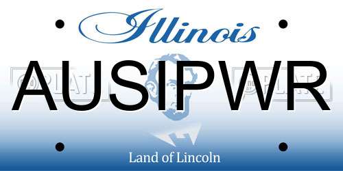 AUSIPWR Illinois License Plate